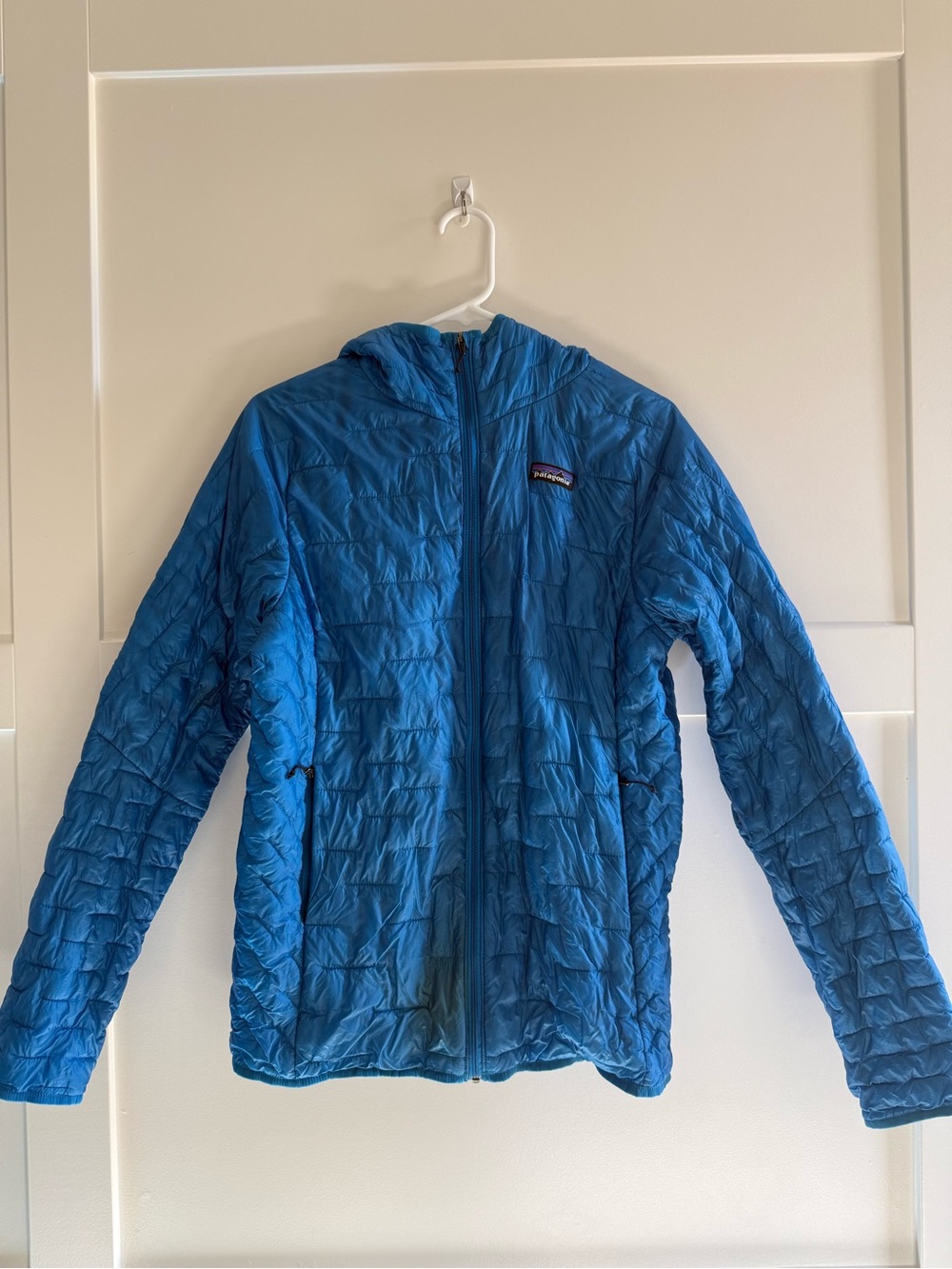 Patagonia Women’s Nano Puff Hoody Jacket Large Blue Lightweight Quilted Puffer*